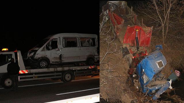 Çankırı'da tır ile minibüs çarpıştı: 1 ölü, 5 yaralı