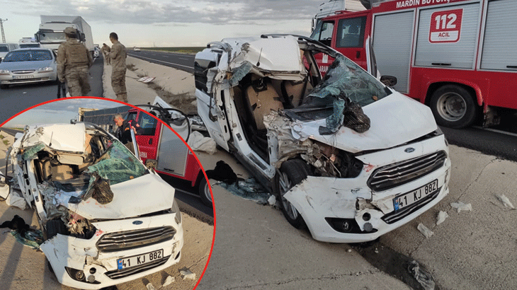 Nusaybin'de hafif ticari araç ile TIR çarpıştı: 1 meyyit, 3 yaralı