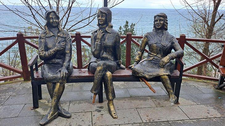 'Üç Kız' heykeli gündemde: 7 gün 24 saat takip