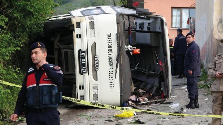 Trabzon'da vahim kaza! Belediye otobüsü şarampole devrildi: 4 meyyit, 20 yaralı