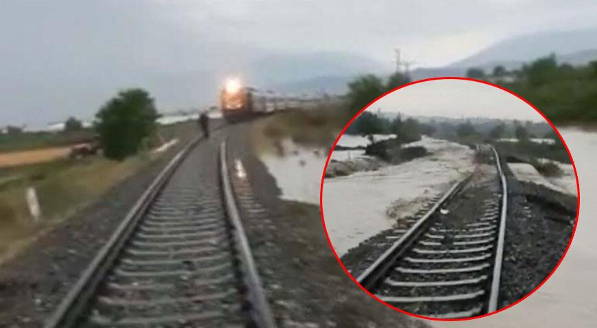 Selde tren sınırı hasar gördü, mümkün faciayı vatandaşlar önledi