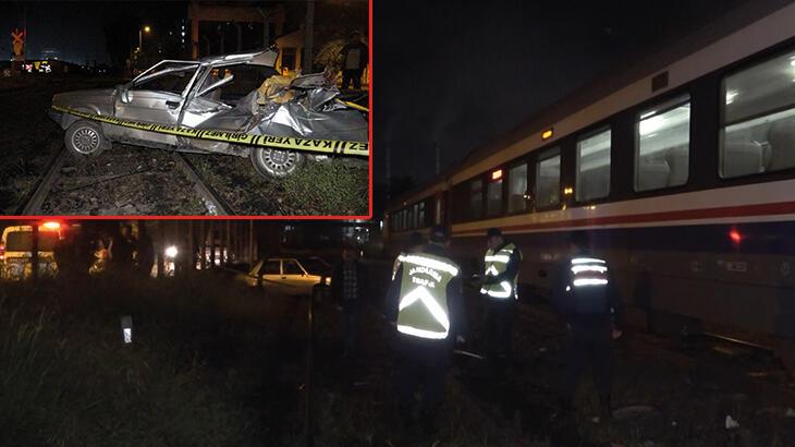 Trenle çarpıştı: Kazadan yara almadan kurtuldu