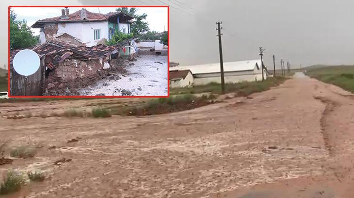 Kırıkkale'de sağanak sele neden oldu: Ahır ve meskenleri su bastı